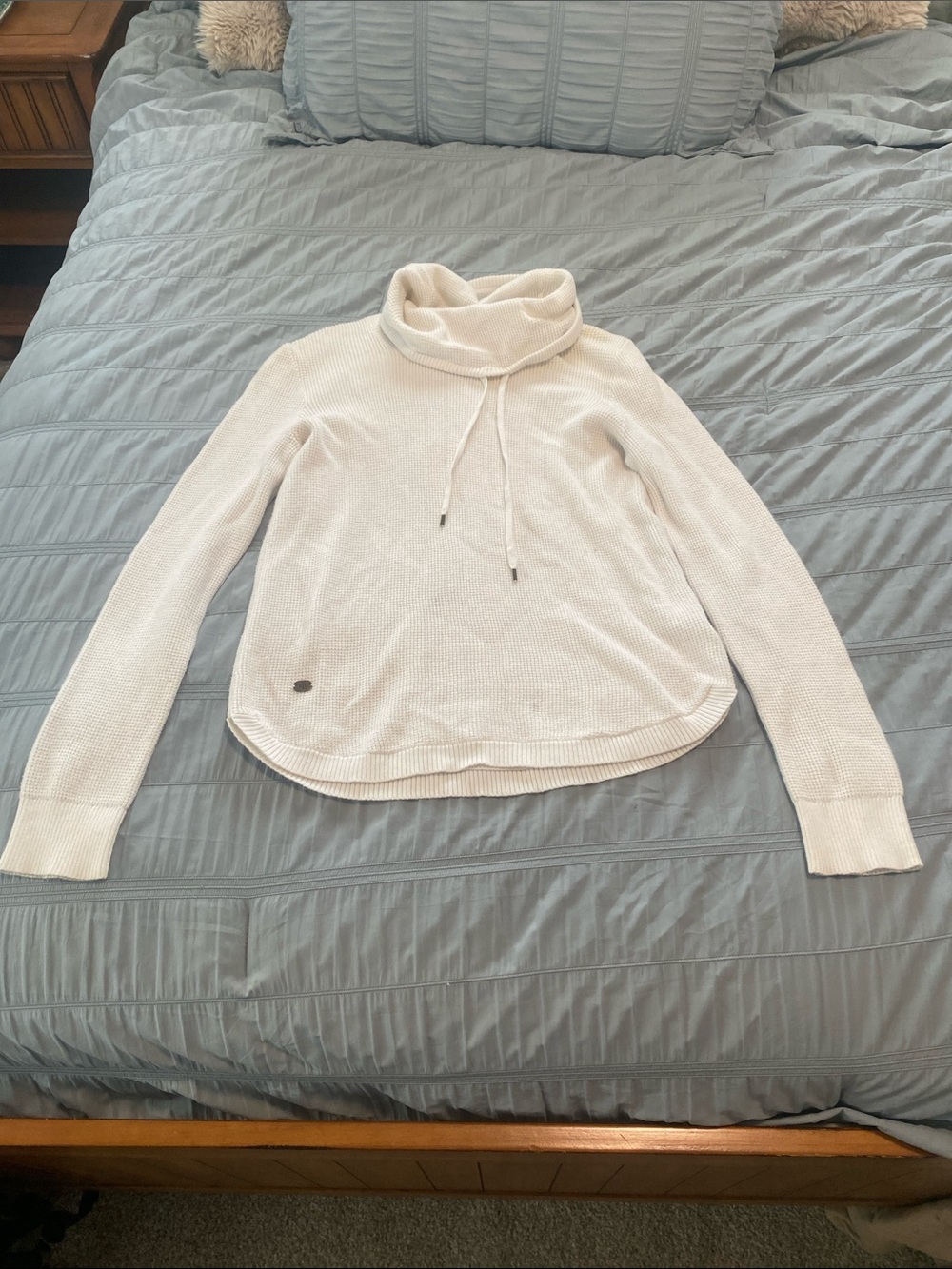 Ralph Lauren Cream Waffle Knit Cowl Neck Sweater size M